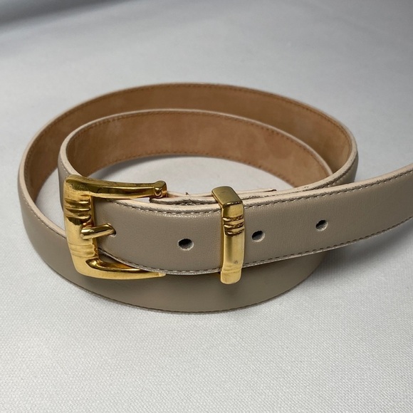 Talbots Accessories - Talbots Tan Genuine Leather Belt Gold Buckle Women's Medium